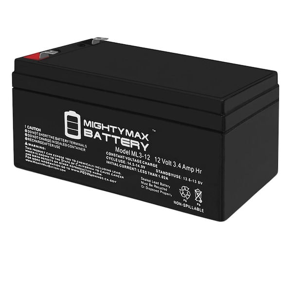 12V 3AH SLA Replacement Battery For Devilbiss 6610P, 6610D - 4 Pack
